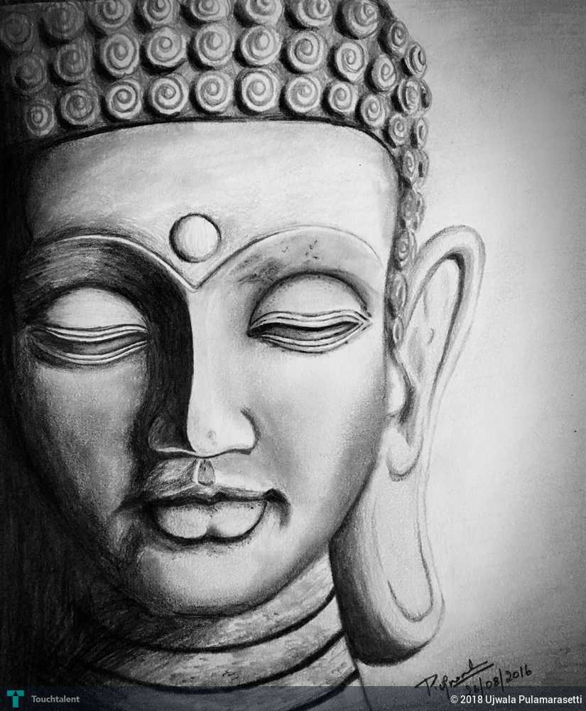 Buddha's drawing | Buddha art drawing, Buddha drawing, Indian folk art